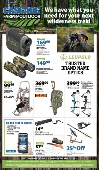 Cascade Farm And Outdoor (OR, WA) Weekly Ad Flyer Specials August 16 to August 22, 2023