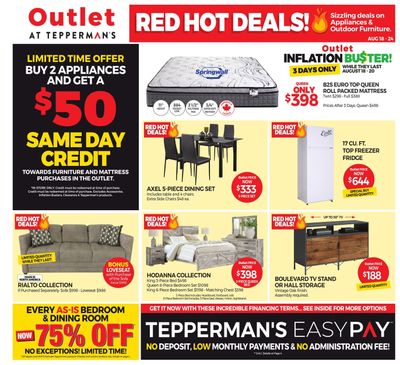 Outlet at Tepperman's Flyer August 18 to 24