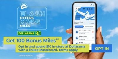 Air Miles and Dollarama Canada: Get 100 Bonus Air Miles When You Spend $10 *Ends Tomorrow*