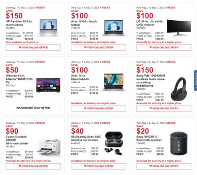 Costco Canada Coupons/Flyers Deals at All Costco Wholesale Warehouses in Canada, Until September 3