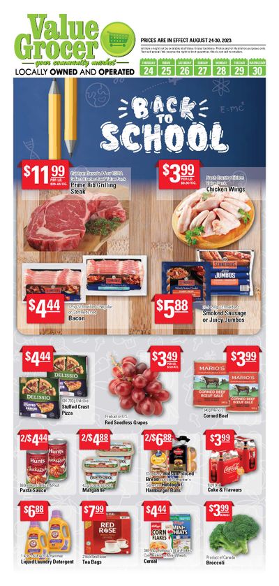 Value Grocer Flyer August 24 to 30