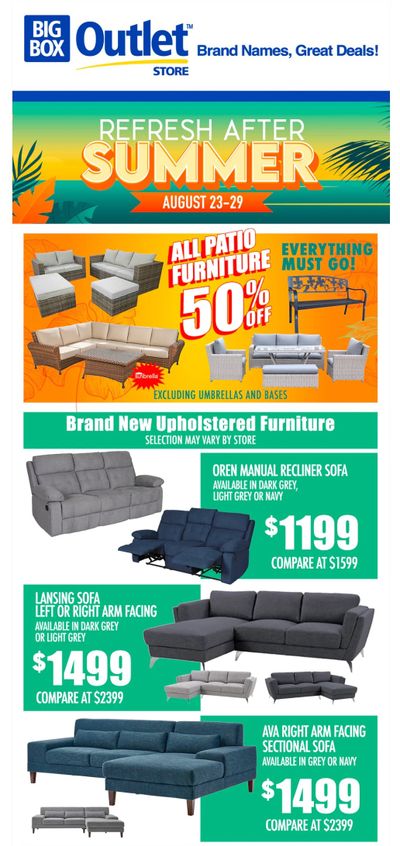 Big Box Outlet Store Flyer August 23 to 29
