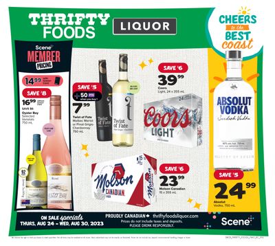 Thrifty Foods Liquor Flyer August 24 to 30
