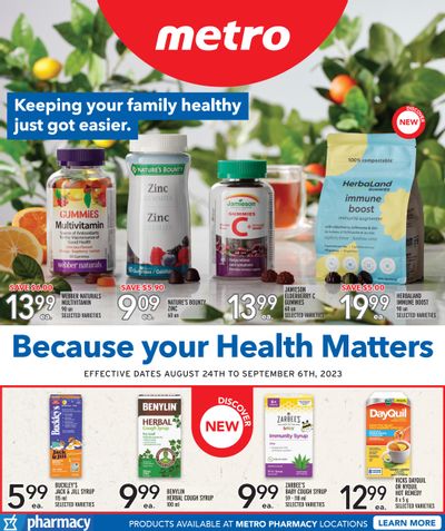 Metro (ON) Your Health Matters Flyer August 24 to September 6
