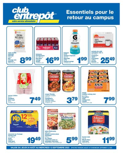 Wholesale Club (QC) Back To Campus Essentials Flyer August 24 to September 13