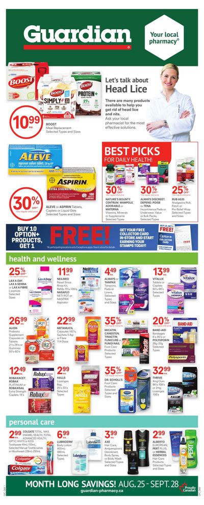 Guardian Pharmacy Monthly Flyer August 25 to September 28