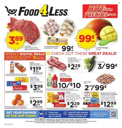 Food 4 Less (CA) Weekly Ad Flyer Specials August 23 to August 29, 2023