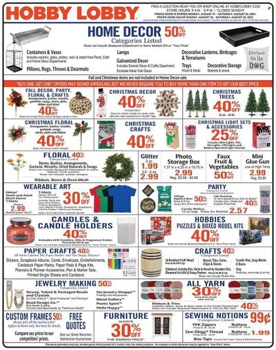 Hobby Lobby Weekly Ad Flyer Specials August 20 to August 26, 2023