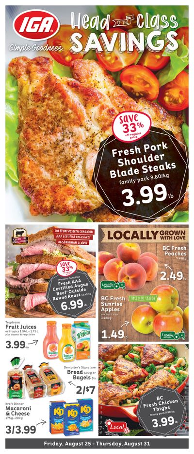 IGA Stores of BC Flyer August 25 to 31