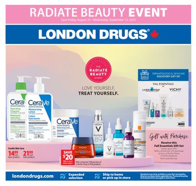 London Drugs Radiate Beauty Event Flyer August 25 to September 13
