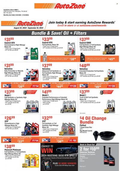 Autozone Weekly Ad Flyer Specials August 22 to September 18, 2023