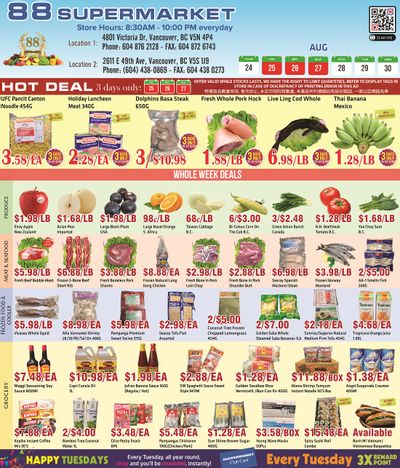 88 Supermarket Flyer August 24 to 30