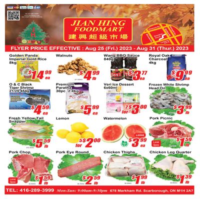 Jian Hing Foodmart (Scarborough) Flyer August 25 to 31
