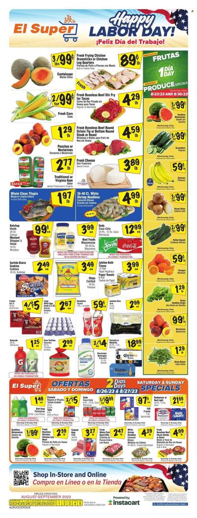El Super (NM) Weekly Ad Flyer Specials August 23 to September 5, 2023 El Super (NM) Weekly Ad Flyer Specials August 23 to September 5, 2023