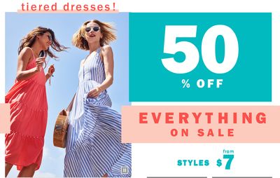 Old Navy Canada Online Sale: Save 50% off Everything Sitewide, Styles from $7 + FREE Shipping on $25 Orders