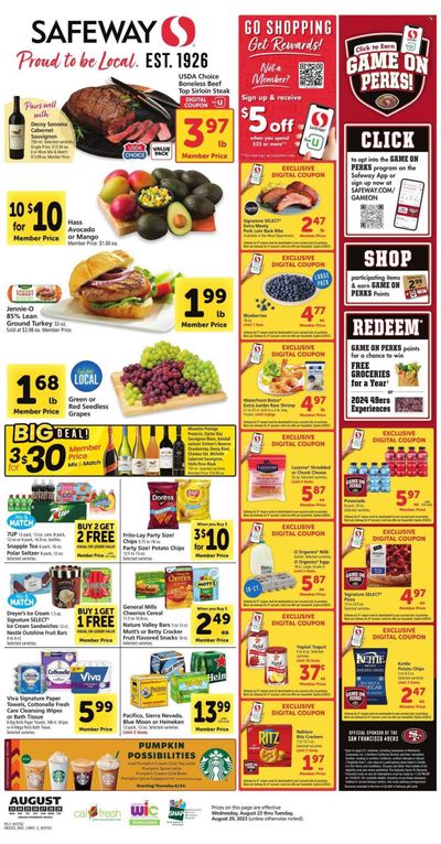 Safeway (CA) Weekly Ad Flyer Specials August 23 to August 29, 2023