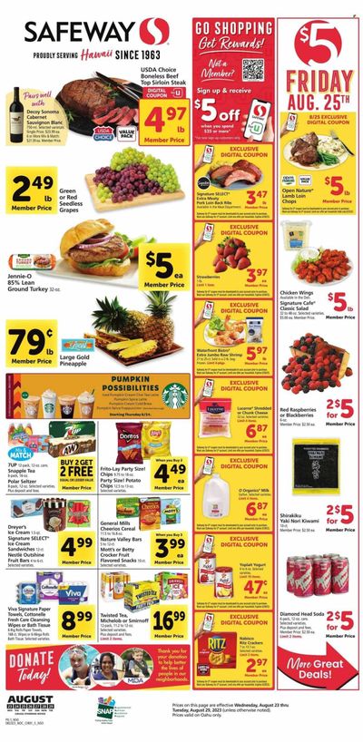 Safeway (HI) Weekly Ad Flyer Specials August 23 to August 29, 2023