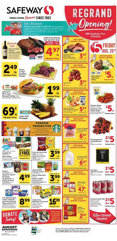 Safeway (HI) Weekly Ad Flyer Specials August 23 to August 29, 2023