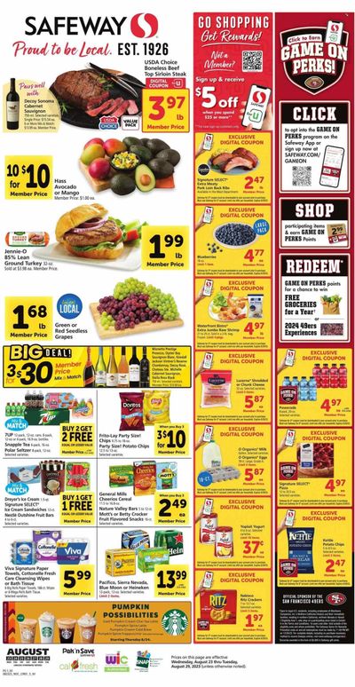 Safeway (CA) Weekly Ad Flyer Specials August 23 to August 29, 2023
