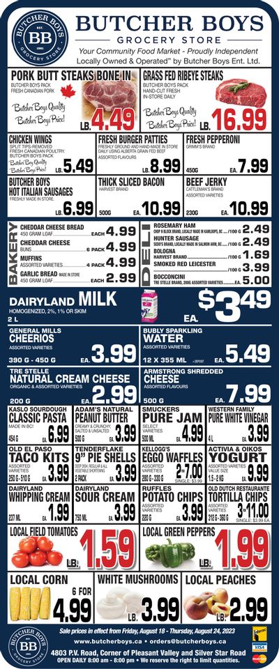 Butcher Boys Grocery Store Flyer August 18 to 24