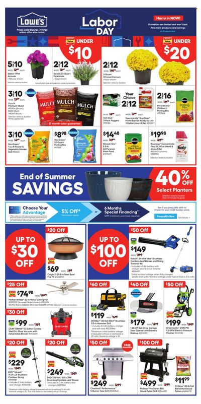 Lowe's Weekly Ad Flyer Specials August 24 to September 6, 2023