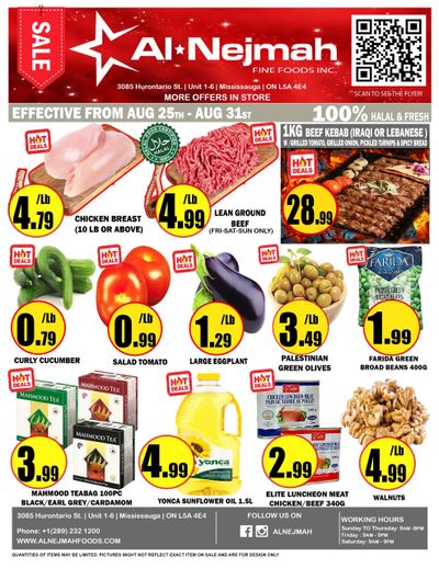 Alnejmah Fine Foods Inc. Flyer August 25 to 31
