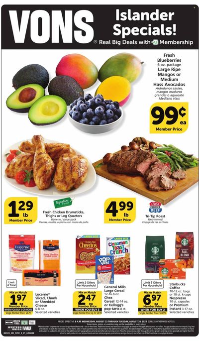 Vons (CA) Weekly Ad Flyer Specials August 23 to August 29, 2023