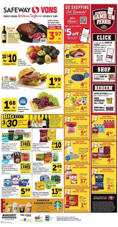 Vons (CA) Weekly Ad Flyer Specials August 23 to August 29, 2023