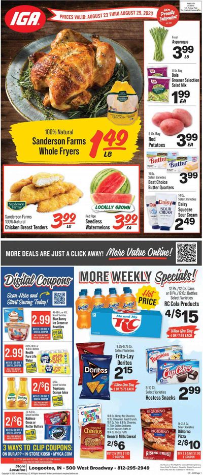 IGA (IN) Weekly Ad Flyer Specials August 23 to August 29, 2023