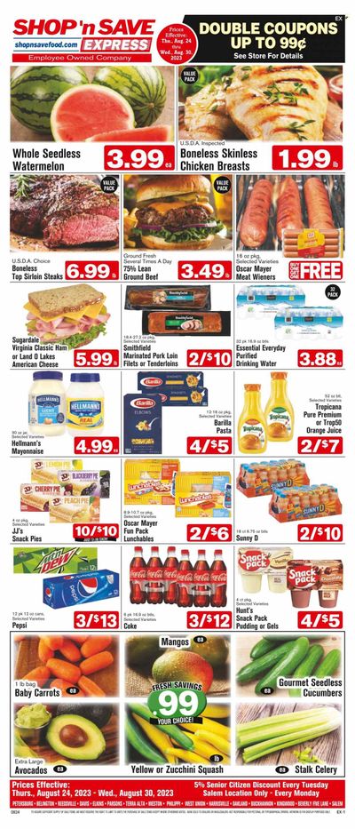 Shop ‘n Save Express (MD, PA, WV) Weekly Ad Flyer Specials August 24 to August 30, 2023