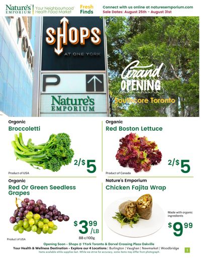 Nature's Emporium Weekly Flyer August 25 to 31
