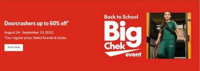 Sport Chek Canada: Big Chek Back to School Event: Doorcrashers up to 60% off