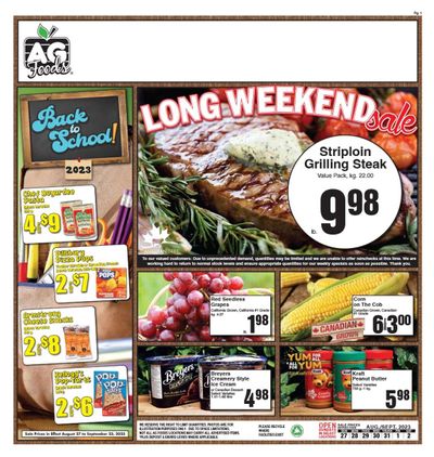 AG Foods Flyer August 27 to September 2