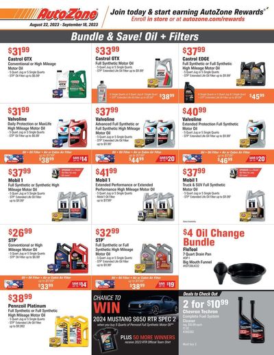 Autozone Weekly Ad Flyer Specials August 22 to September 18, 2023