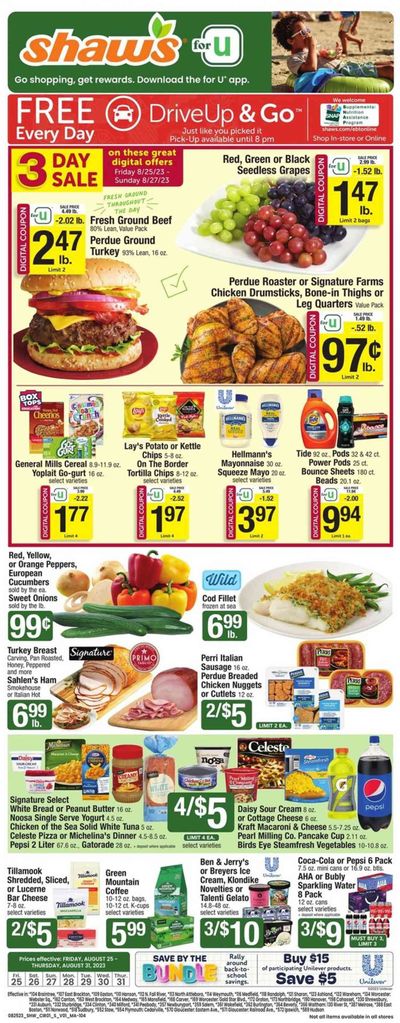 Shaw’s (MA, ME, NH, RI, VT) Weekly Ad Flyer Specials August 25 to August 31, 2023