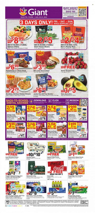 Giant Food (DE, MD, VA) Weekly Ad Flyer Specials August 25 to August 31, 2023