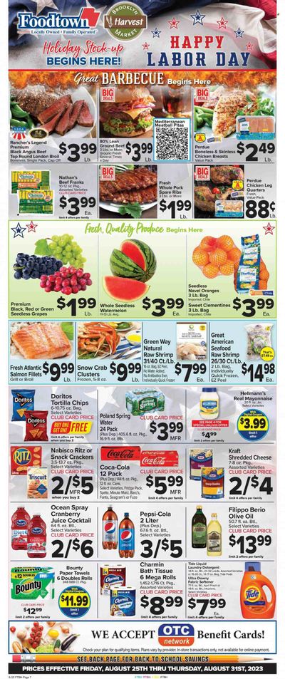 Foodtown (NJ, NY, PA) Weekly Ad Flyer Specials August 25 to August 31, 2023