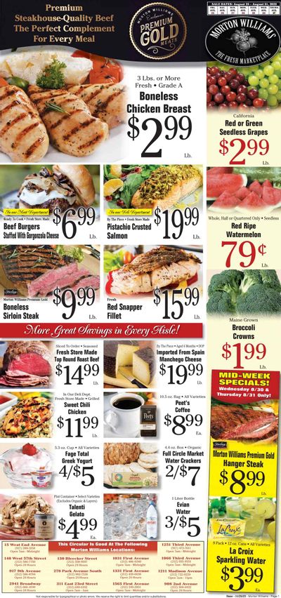 Morton Williams (NY) Weekly Ad Flyer Specials August 25 to August 31, 2023