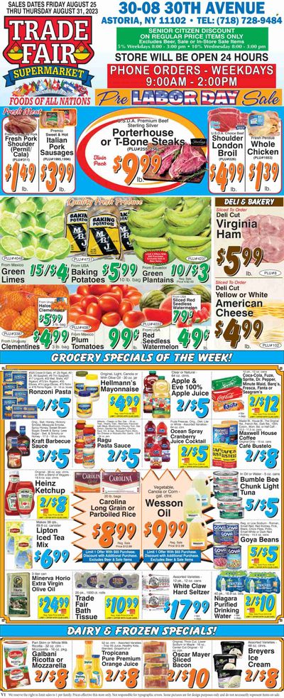 Trade Fair Supermarket (NY) Weekly Ad Flyer Specials August 25 to August 31, 2023