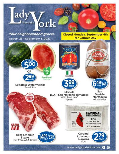 Lady York Foods Flyer August 28 to September 3