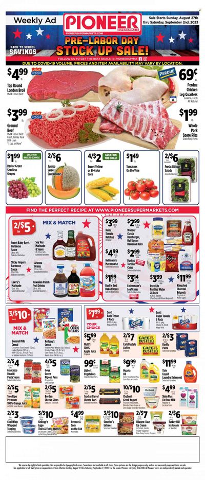 Pioneer Supermarkets (NJ, NY) Weekly Ad Flyer Specials August 27 to September 2, 2023