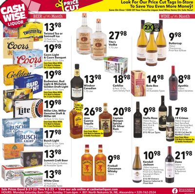 Cash Wise Liquor Only (MN) Weekly Ad Flyer Specials August 27 to September 2, 2023