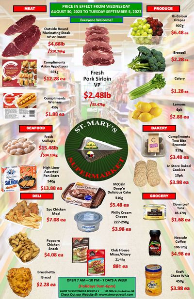 St. Mary's Supermarket Flyer August 30 to September 5
