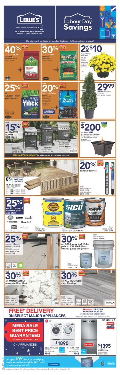 Lowe's (ON) Flyer August 31 to September 6