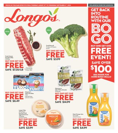 Longo's Flyer August 31 to September 6