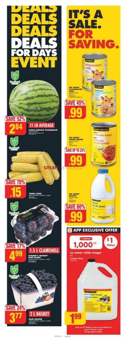 No Frills Ontario Flyer Deals and PC Optimum Offers August 31st to September 6th