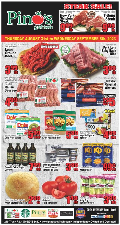 Pino's Flyer August 31 to September 6
