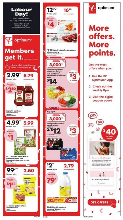 Loblaws Ontario PC Optimum Offers August 31st to 6th