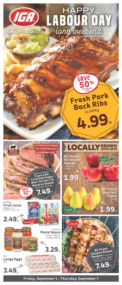 IGA Stores of BC Flyer September 1 to 7