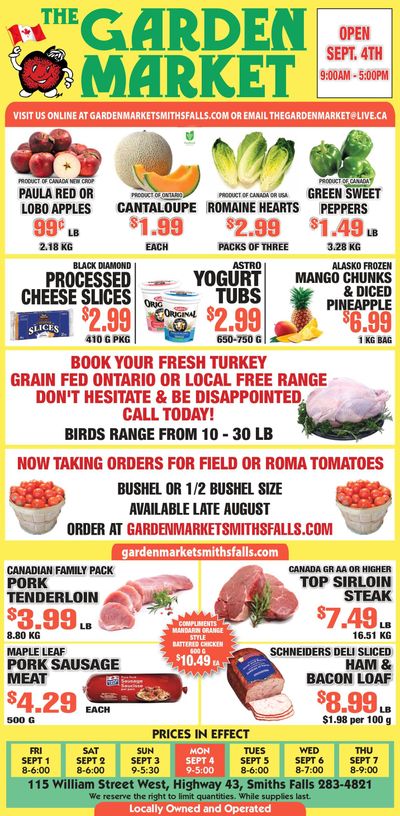 The Garden Market Flyer September 1 to 7